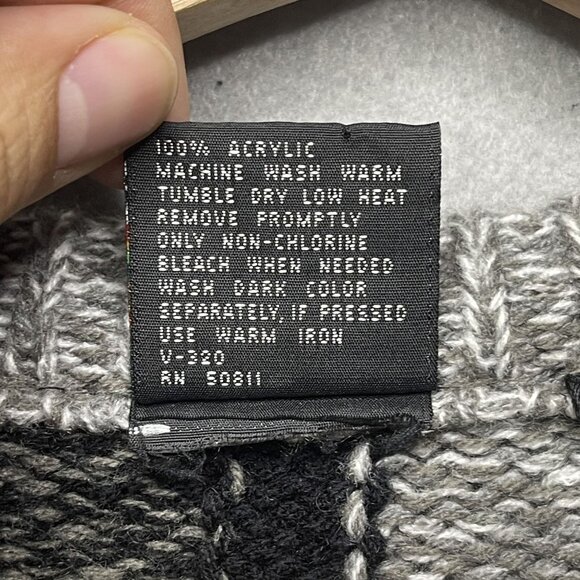 Vintage 90s Spettro Geometric Knit Grandpa Sweater M - Picture 3 of 5